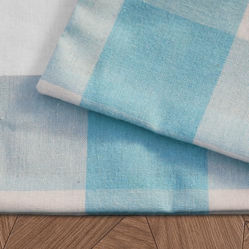 Sky Blue & White Buffalo Check Table Runner 12x120 Inch - Cotton Cloth for Dining & Decor - Variation of THIS listing