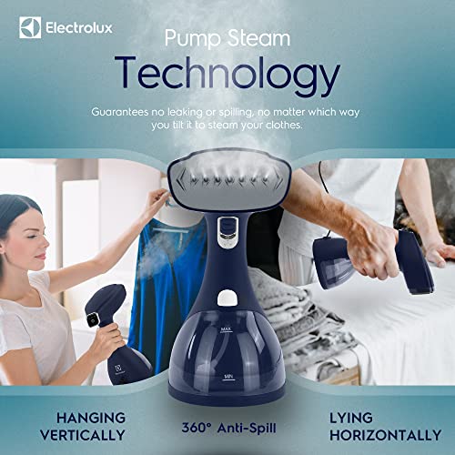 Electrolux Steamer for Clothes, LX15003 Portable Handheld Fabric and Garment Steamer Iron Press Wrinkle Remover with Lint Remover & Fabric Brush – Black