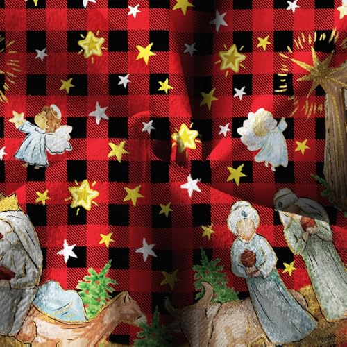 Nativity Holy Night Christmas Tree Skirt 36 Inch - Traditional Holiday Decor