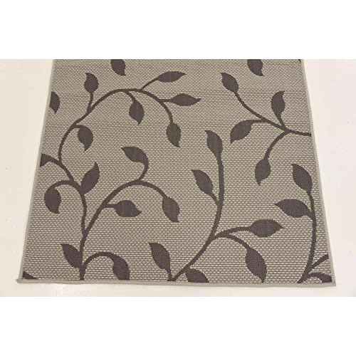 Unique Loom Outdoor Botanical Collection Area Rug - Botanical (3' 3" x 5' 1" Rectangle, Gray/ Silver)