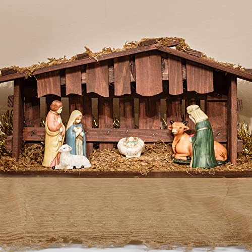 Nativity Scene Table Runner 47x70 Inch Burlap Rustic Christmas Decor - Variation 1