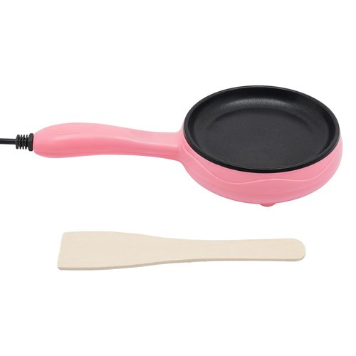 Chieacho 450W Electric Skillet Mini Frying Pan, 6 Inch Mini Skillet Electric with Non-Stick Coating for Egg Bacon Sausage, Pink Small Electric Frying Pan for kichen