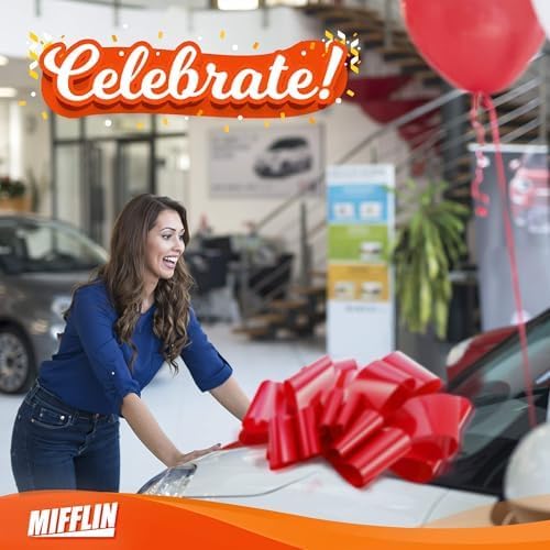 Mifflin-USA Big Car Bow - Matte Red 30 Inch Gift Bow for Car Decor | Perfect for Birthdays & Christmas