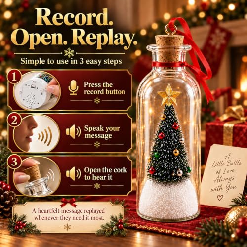 Recordable Christmas Tree Ornament with Bottle & Mini Tree