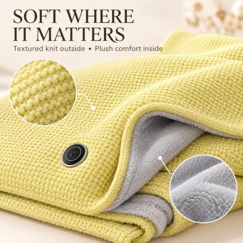 USB Heated Shawl Wrap for Women - Red, Wearable Electric Blanket