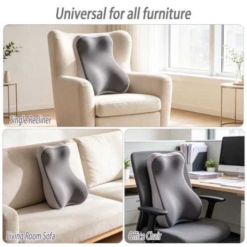 2-in-1 Neck and Lumbar Support Pillow for Recliners - Breathable Back Cushion
