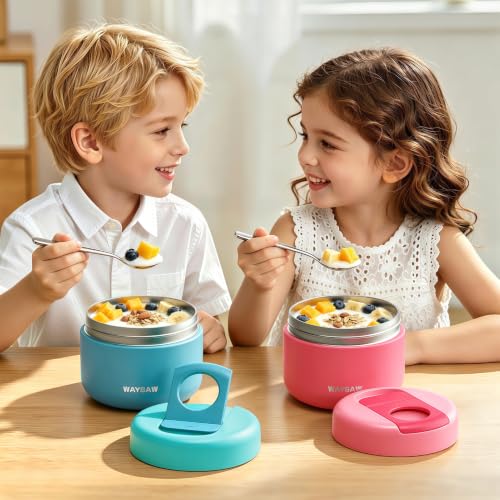 Kids 14 oz Insulated Thermo Food Jar Blue Leakproof Vacuum Container
