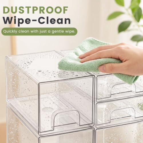 Baby Bottle Organizer 6-Piece Clear Acrylic Stackable Storage Drawers