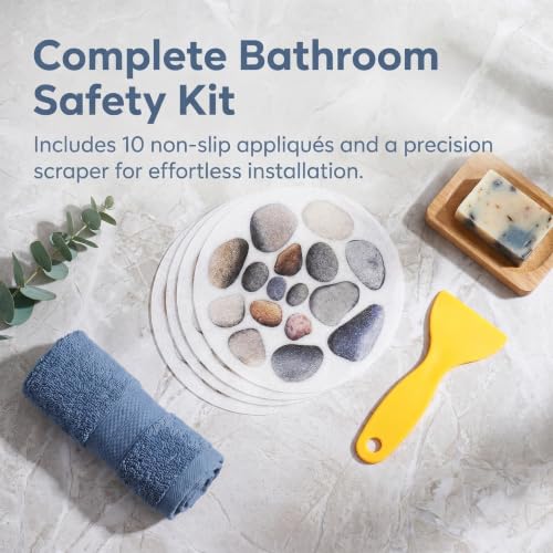 10pcs Anti Slip Shower Stickers with Scraper for Bathroom Safety