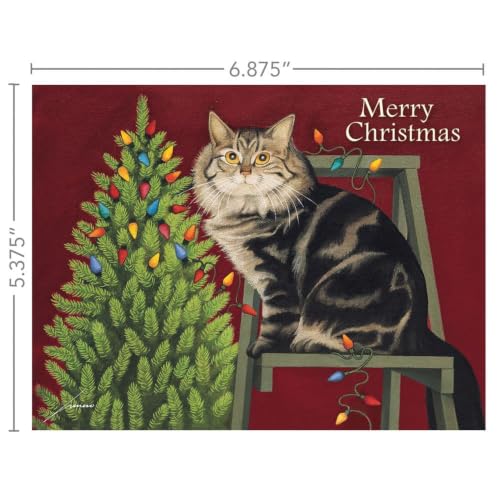 Boxed Christmas Cards Set with Holiday Artwork and Envelopes - 18 Count