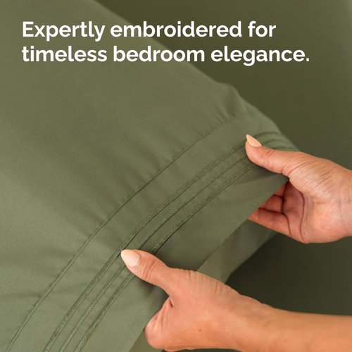 King Standard Pillow Cases by King - Soft Hotel Quality Covers | Comfy Bedding in Sage Green - Set of 4