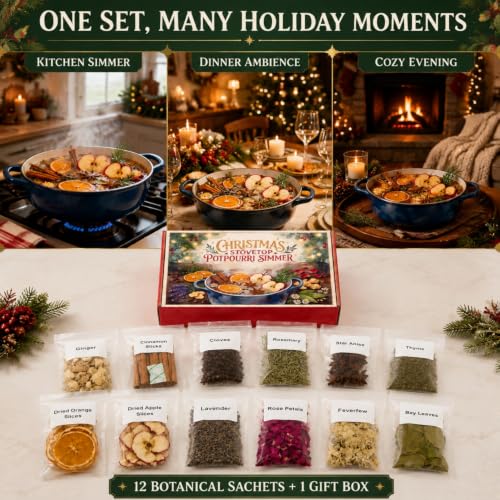 12-Piece Christmas Potpourri Gift Box for Holiday Home Fragrance