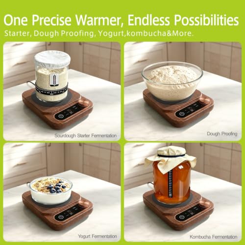 Sourdough Starter Warmer & Dough Proofer with Real-Time Temp Probe - Walnut