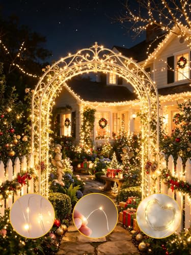 FairyGlim Silver Wire 100FT 300LED Christmas String Lights Indoor Outdoor