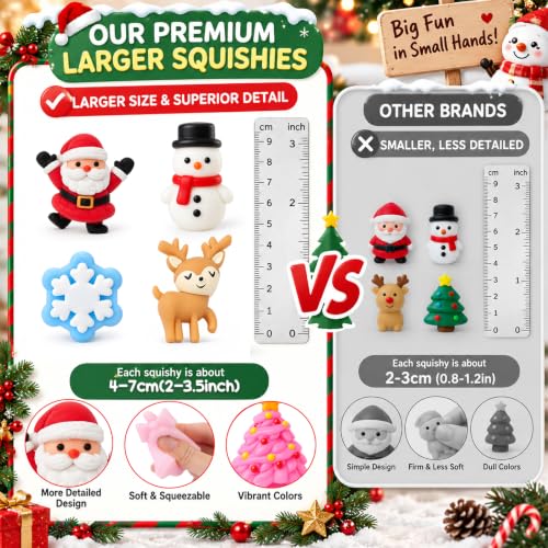 Christmas Squishy Toys 32 Pack Kids Holiday Party Favors & Stocking Stuffers