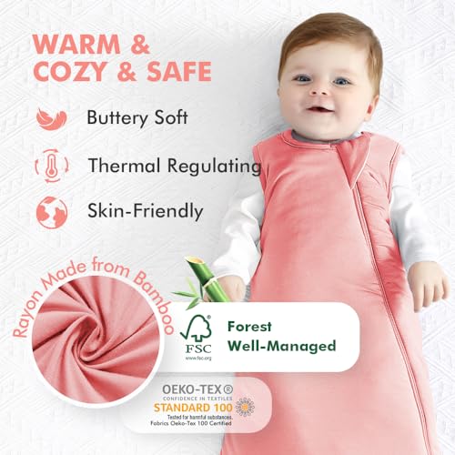 HAPIU Unisex Rayon Made from Bamboo Baby Sleep Sack TOG 1.0, 2-Way Premium Zipper, Wearable Blanket Baby,0-6 Months,Sage&Blue