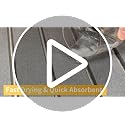 White Large Stone Drying Mat for Kitchen Counter 24x16 Foldable & Absorbent