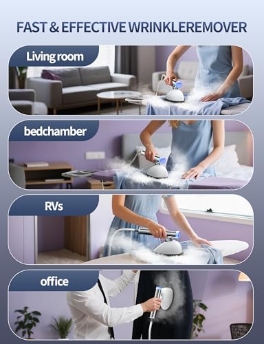 Sundu 2-in-1 Handheld & Standing Clothes Steamer Pearl White Auto Shut-Off