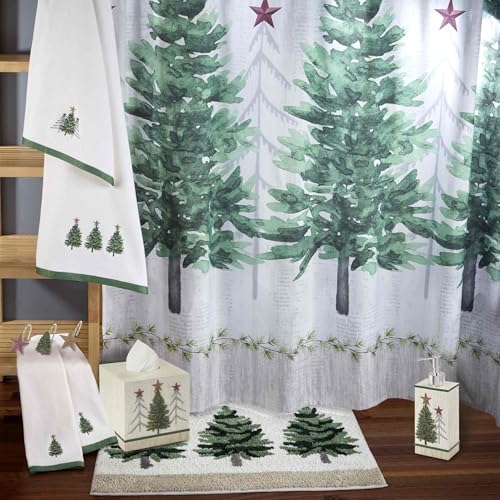 Woodland Pine Tree Bath Rug 20x30 - Tufted Polyester Bathroom Mat