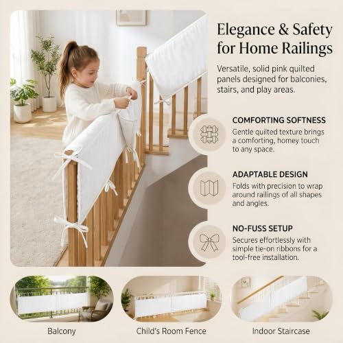 White 4-Pack Mesh Crib Rail Cover Sets for Baby Safety & Teething Guard