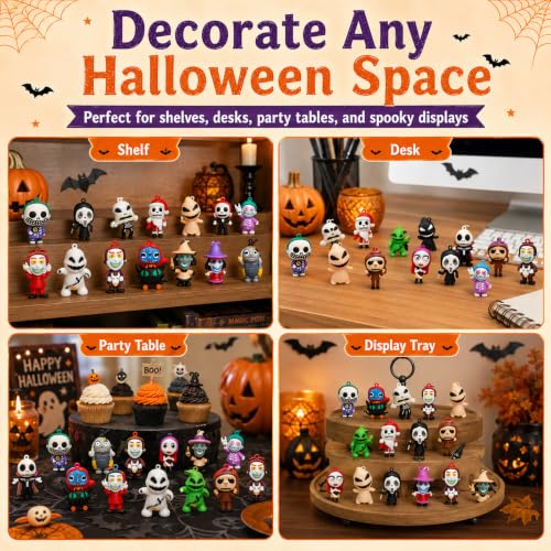Halloween Nightmare Be Christmas Collectible Figures Set - 24 Mini Toys