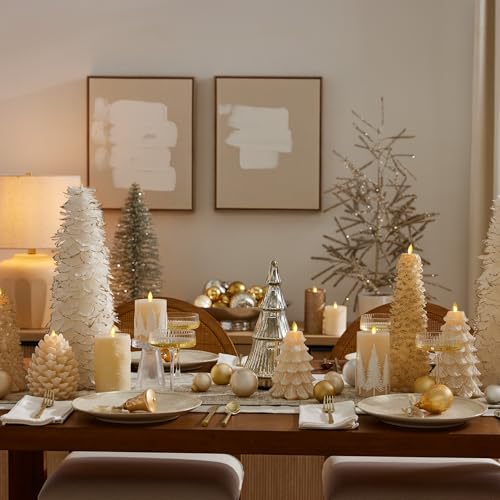 Flameless Flickering Snowflake Tealight Candle - White Swan Snowflake, 6.5"