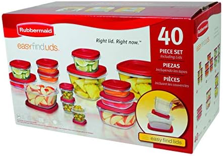Rubbermaid Food Storage Container Set - 40 Assorted Sizes for Easy Organization and Meal Prep