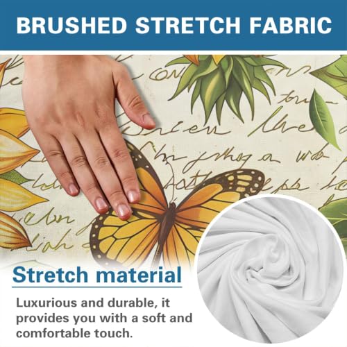 Sunflower Butterfly Recliner Couch Protector with Pockets - Stretch Slipcover for 27-37 Inch Chairs