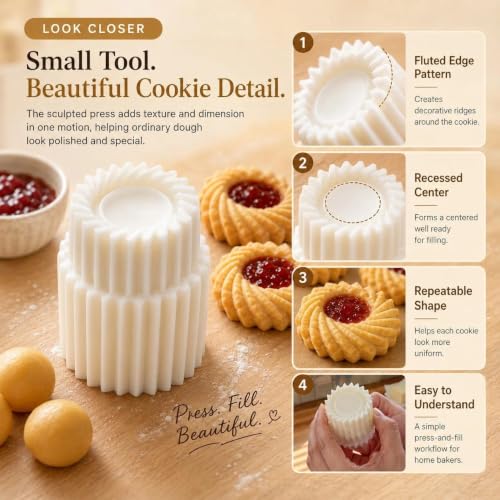 Creative Double-Ended Pastry Mold with Fluted Jam Cookie Cutter 1Pc