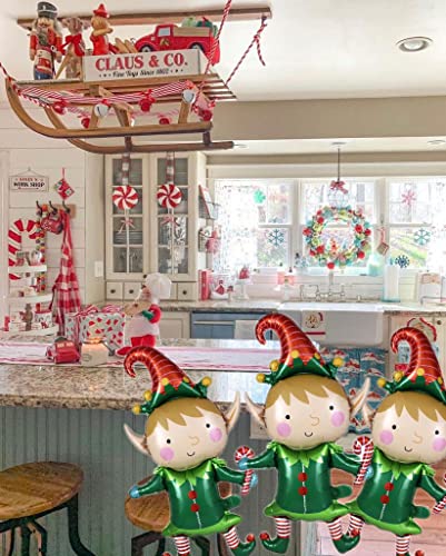 Giant Christmas Elf Foil Balloons - 4 Pack Holiday Party Decorations