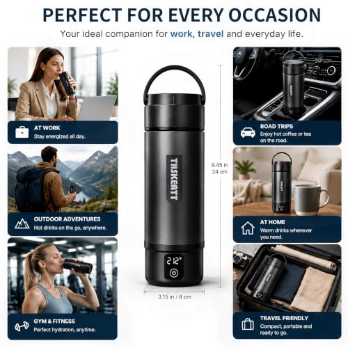 Portable Electric Kettle with Dual Voltage, Fast Boil & Keep Warm - Stainless Steel Travel Water Heater