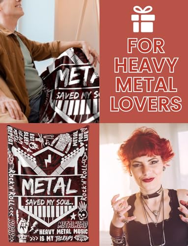 Heavy Metal Gift Throw Blanket 50x65 - Soft Flannel Gift for Rock Fans