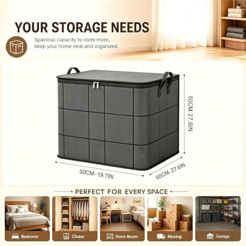 Large Capacity Moving Storage Bag with Reinforced Handles - Foldable Fabric Organizer, 180L