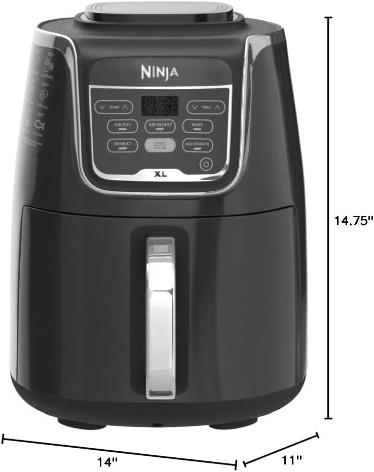 Ninja XL Air Fryer - 5.5 QT Capacity for 3lbs of Wings | 5-in-1 Cooking Functions | 400°F Max Temp | Grey