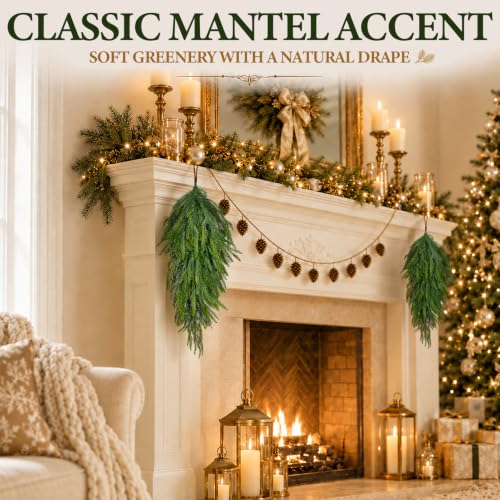 Artificial Christmas Teardrop Swag Set - Norfolk Green Gradient, 30 Inches, 2 Pack