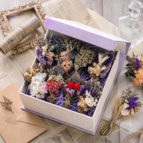 Mini Dried Flower Bouquets Set - Boho Wedding & Home Decor, 12 Pack