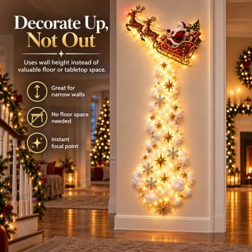 Christmas Magic Trail Wall Light - Indoor Holiday Decor Brownish-Yellow B