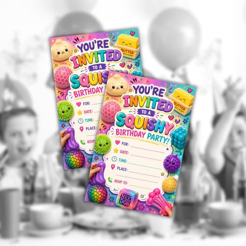 Party Invitation Postcards 30-Pack - 4x6 Blank Squish Birthday Favors