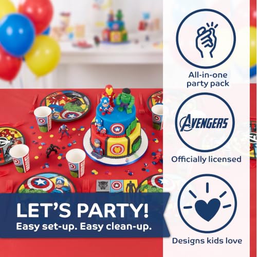 Avengers Birthday Party Plates Napkins Cups Set for Kids Celebration