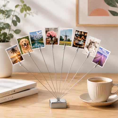 Silver 8 Branch Money Tree Gift Holder with Clips - Tabletop Decor