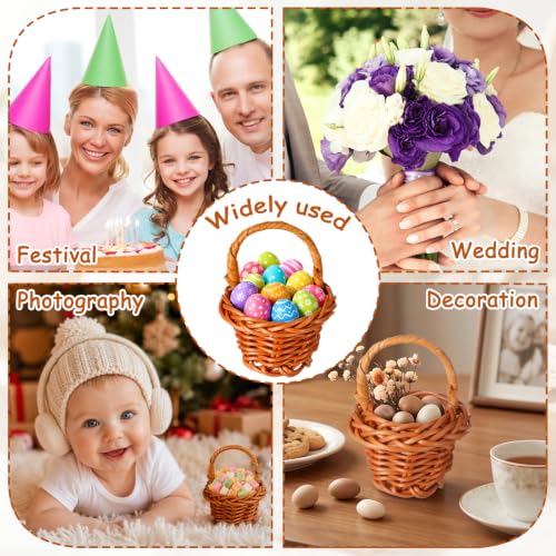 24 Mini Woven Baskets for Crafts Favors and Decor - Natural Rattan