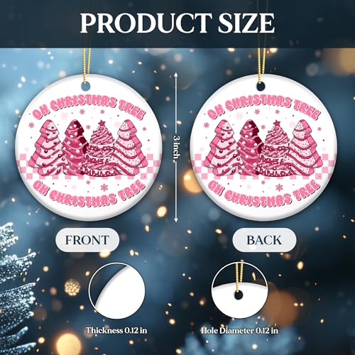 Pink Christmas Tree Ornament - Cute Holiday Decor for Girls & Cookie Lovers