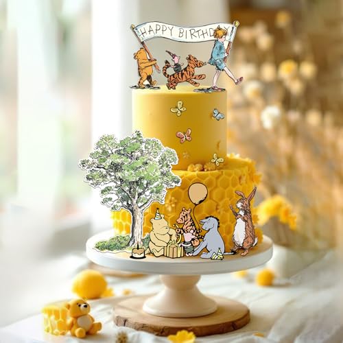 Winnie Cake Toppers for Birthday Decorations - 9 Pack