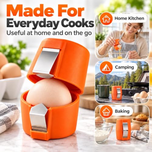 Yellow Egg Peeler Portable Kitchen Tool for Hard Boiled Eggs Crack & Peel Design