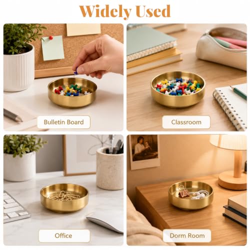 Gold Paper Clip Holder - Desk Organizer for Office & Home