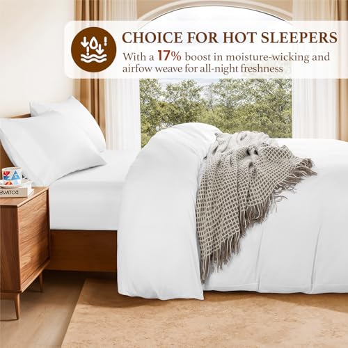 White Cotton King Duvet Cover Set - 1200 Thread Count Luxury Bedding