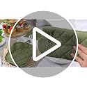 White 24 Pcs Sublimation Oven Mitts and Pot Holders Kit - Heat Resistant Kitchen Set