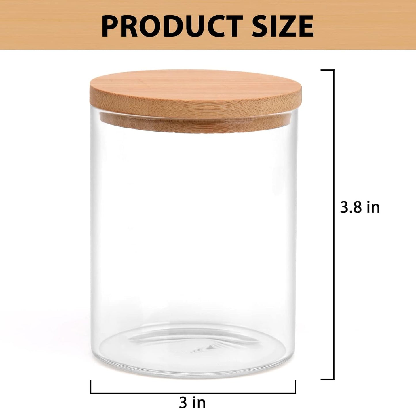 BKYFPQ Glass Qtip Holder Dispenser Set - Stylish Apothecary Jars with Lids for Makeup & Bathroom Storage | 2 Pack