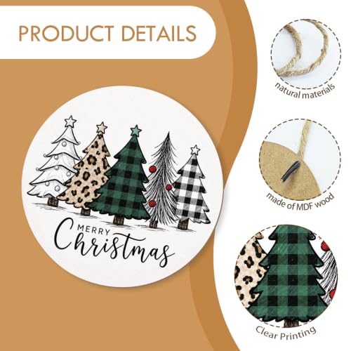 Christmas Farmhouse Sign Decor - 12x12 Inch Holiday Wall Art