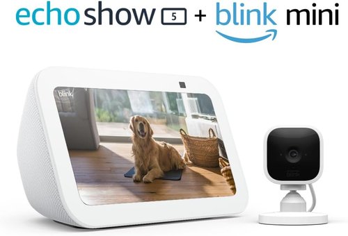 Amazon Echo Show 5 - Smart Display with Alexa - Enhanced Bass & Clarity - Glacier White